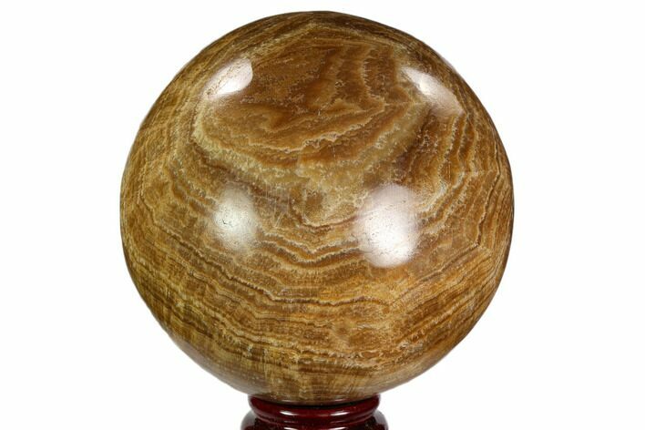 Polished, Banded Aragonite Sphere - Morocco #105614